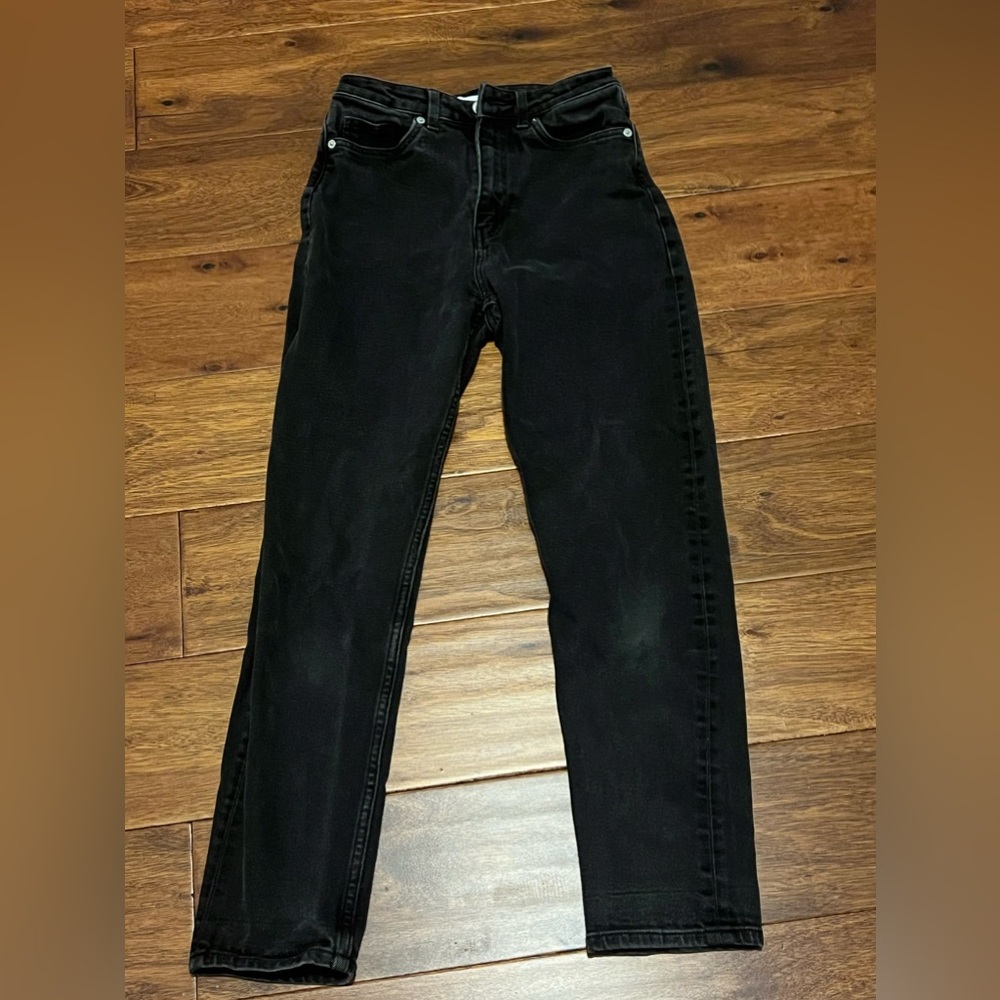 H&M size 2 black/dark grey straight leg jeans